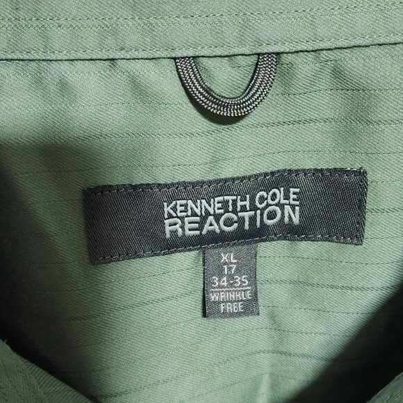 Kenneth Cole Button Up Shirt Mens Size XL Green Long Sleeve Top Work Holiday - Picture 3 of 3